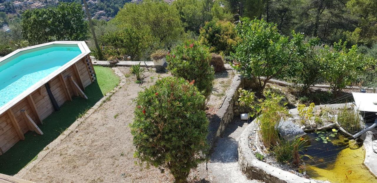 Le Chalet De La Pierreraie Cote D'Azur Piscine Terrasse Et Vue Mer Drap Exterior foto